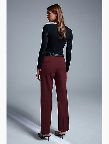 Pantalones rectos de polipiel para mujer dilvin