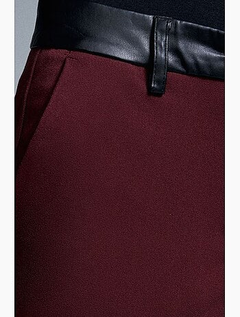 Pantalones rectos de polipiel para mujer dilvin