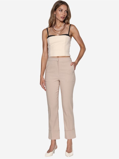 Pantalones rectos de talle alto hiccup - Kiabi Pantalones rectos de talle alto hiccup - Kiabi