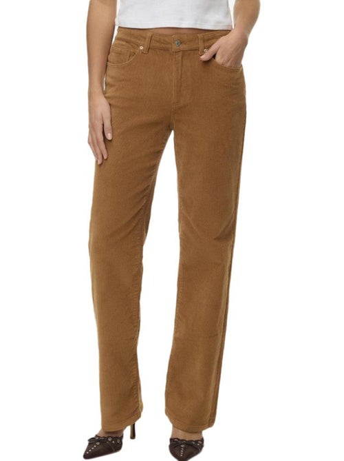 Pantalones Rectos de Terciopelo Vero Moda para Mujer - Kiabi Pantalones Rectos de Terciopelo Vero Moda para Mujer - Kiabi