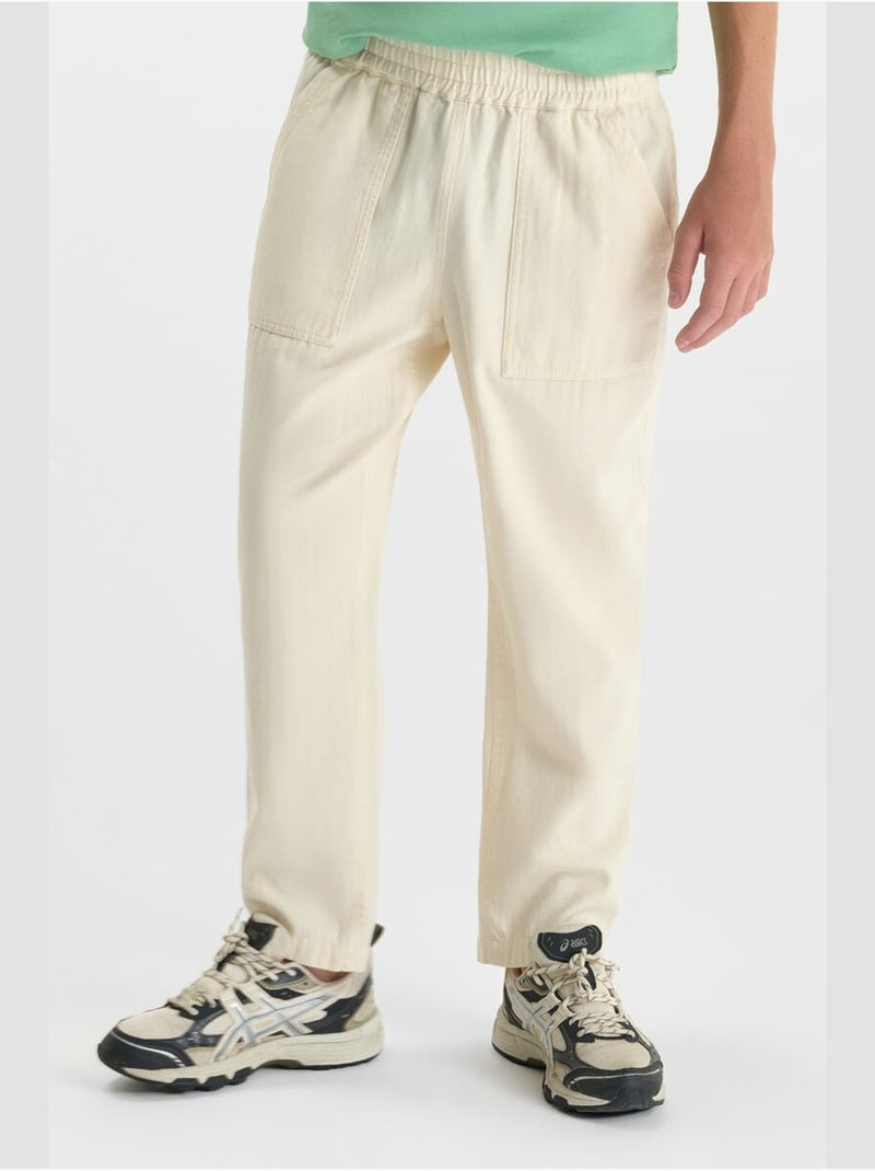 Pantalones rectos HAWBO Blanco - Kiabi