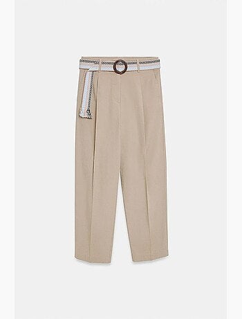 Pantalones rectos plisados con cinturón dilvin