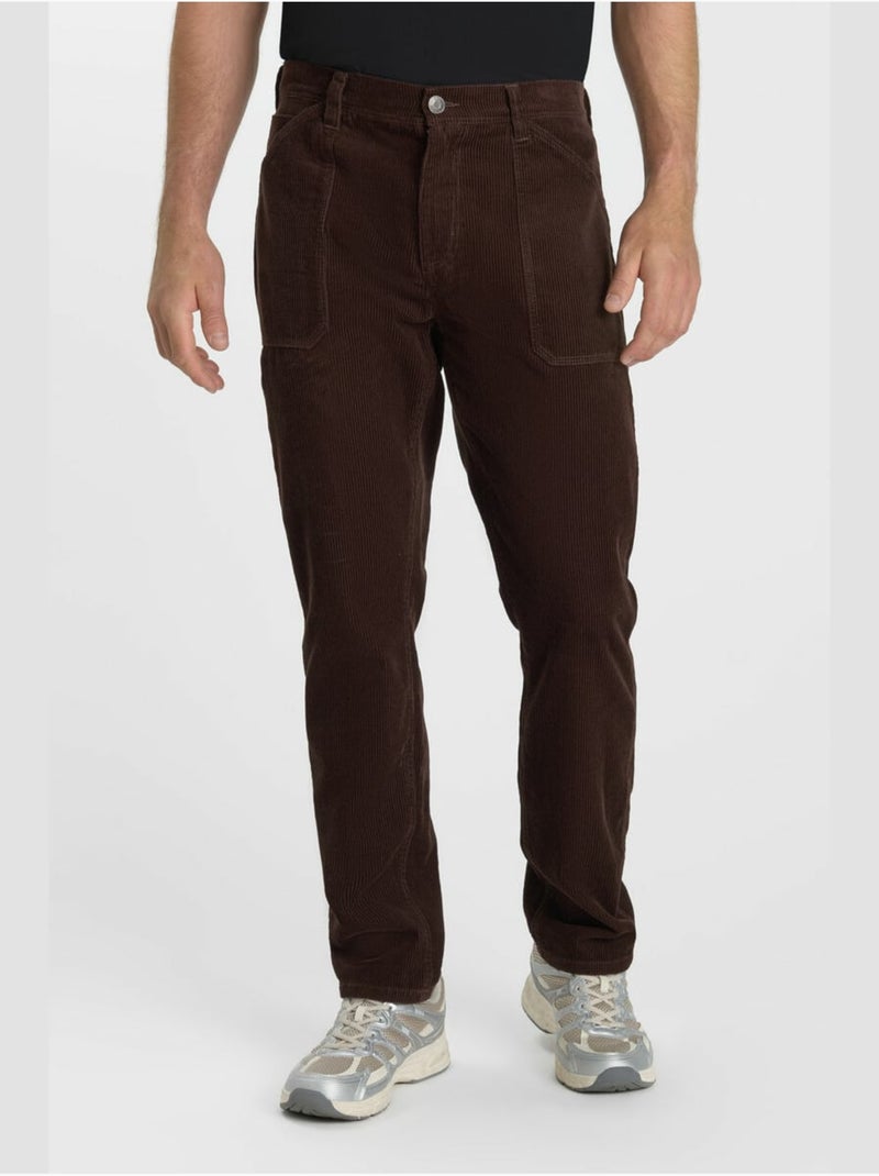 Pantalones rectos renso Marrón - Kiabi
