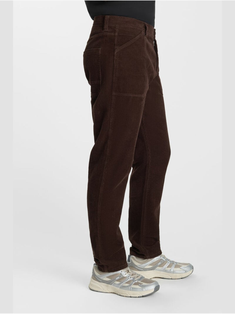Pantalones rectos renso Marrón - Kiabi