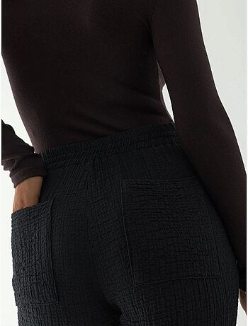 Pantalones rectos texturizados de cintura alta de primera calidad hiccup
