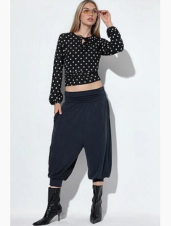 Pantalones salwar capri de mujer de modal y poliéster busem