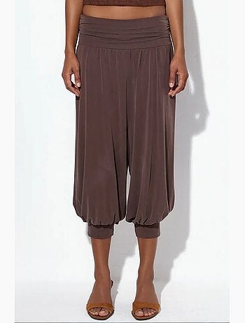 Pantalones salwar capri de mujer de modal y poliéster busem