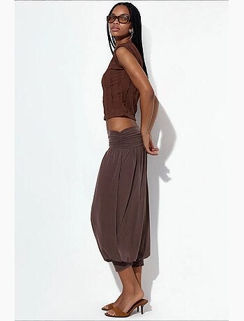Pantalones salwar capri de mujer de modal y poliéster busem