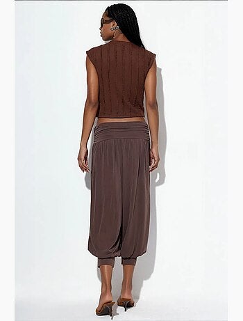 Pantalones salwar capri de mujer de modal y poliéster busem