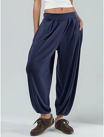 Pantalones salwar de cintura alta y pierna ancha busem