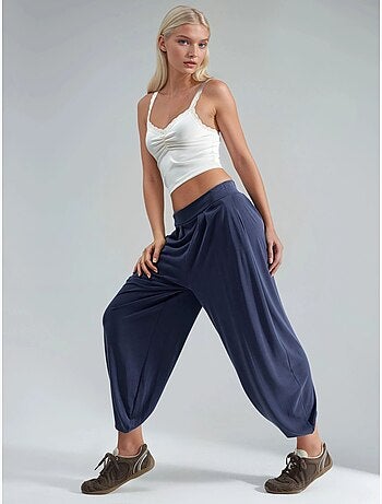 Pantalones salwar de cintura alta y pierna ancha busem