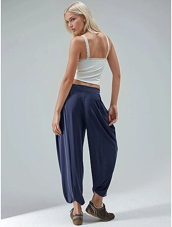 Pantalones salwar de cintura alta y pierna ancha busem