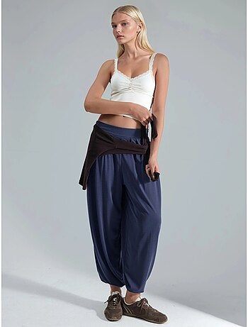 Pantalones salwar de cintura alta y pierna ancha busem