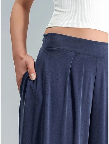 Pantalones salwar de cintura alta y pierna ancha busem
