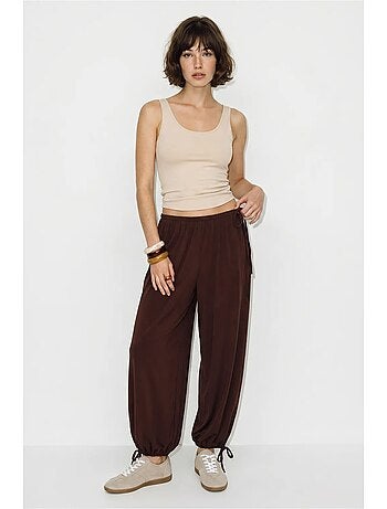 Pantalones salwar de mujer hasta el tobillo con cintura de lazo lucci