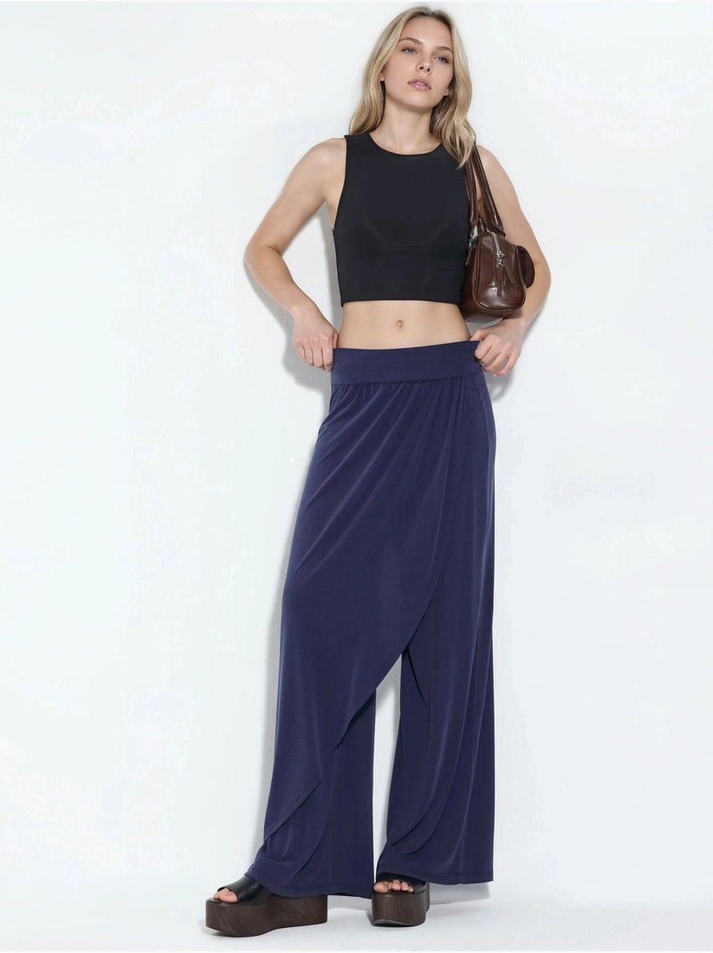 Pantalones salwar de pierna ancha busem Azul marino - Kiabi