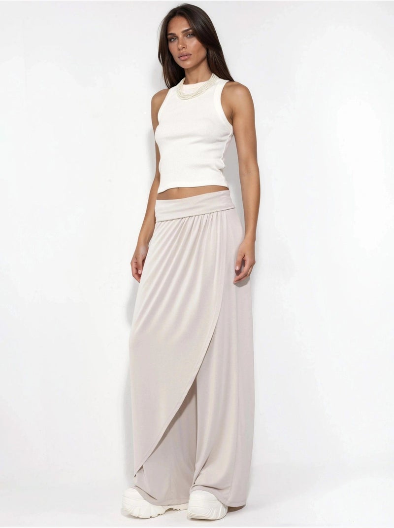 Pantalones salwar de pierna ancha busem Beige arcilla - Kiabi