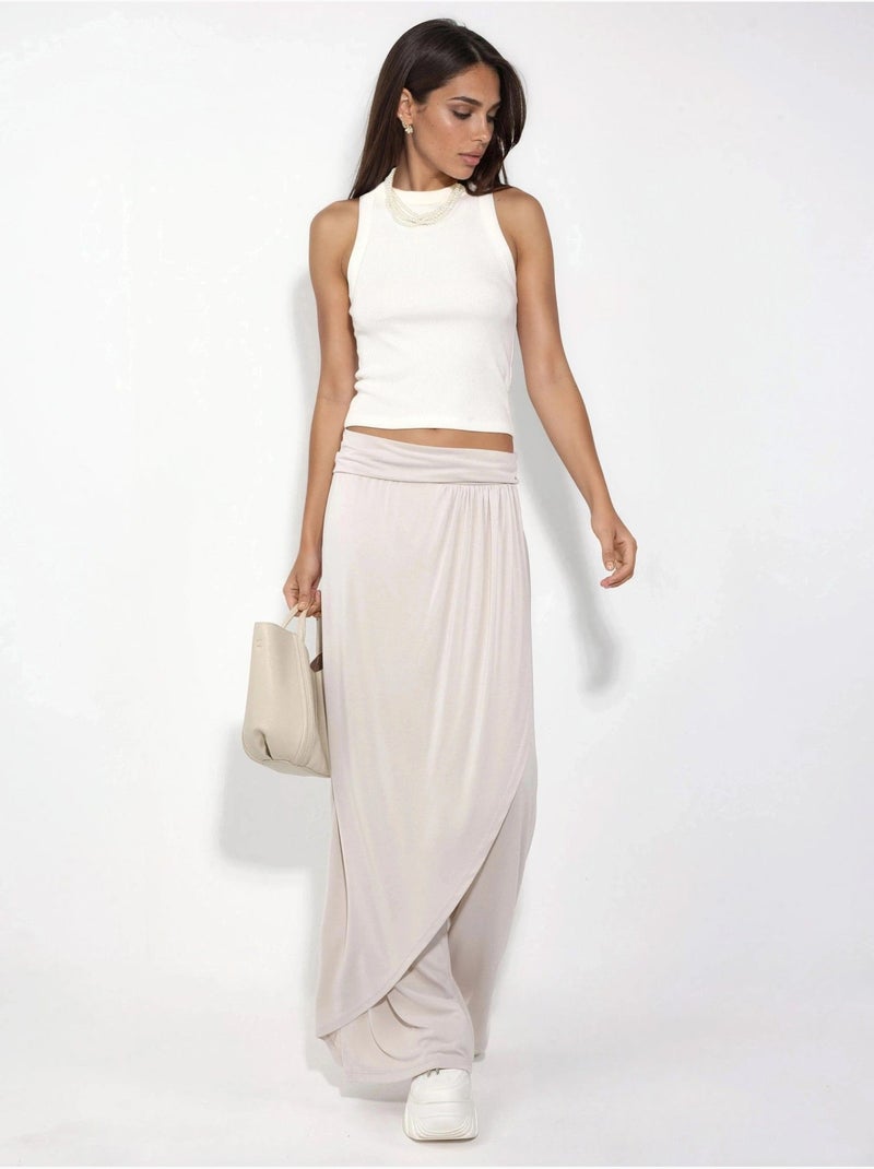 Pantalones salwar de pierna ancha busem Beige arcilla - Kiabi