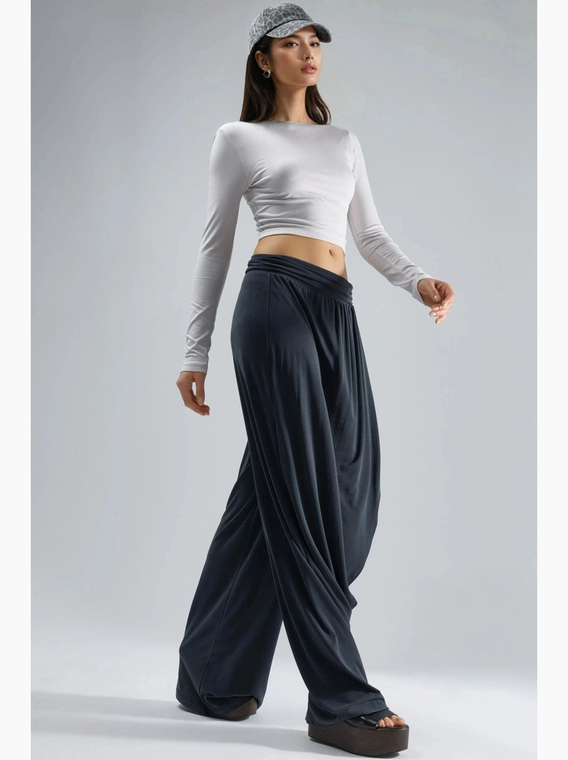 Pantalones salwar de pierna ancha busem Gris oscuro - Kiabi