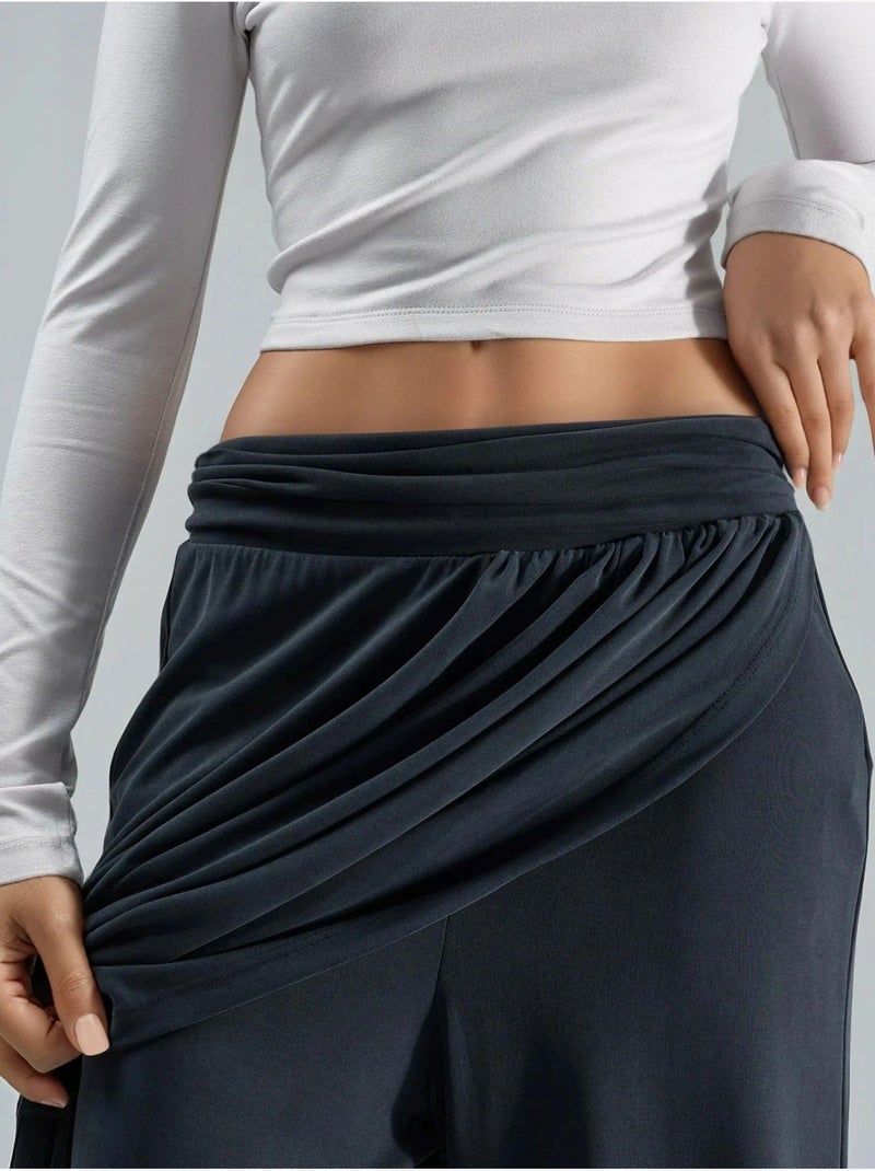 Pantalones salwar de pierna ancha busem Gris oscuro - Kiabi