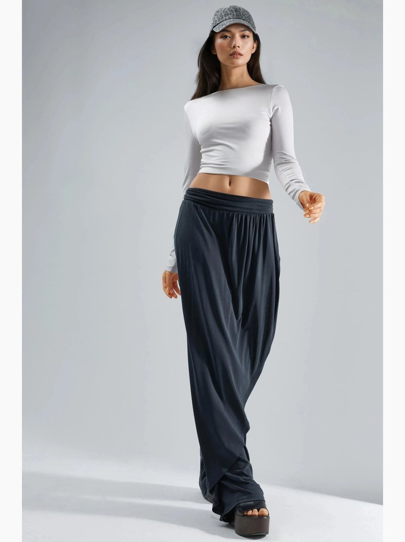 Pantalones salwar de pierna ancha busem Gris oscuro - Kiabi