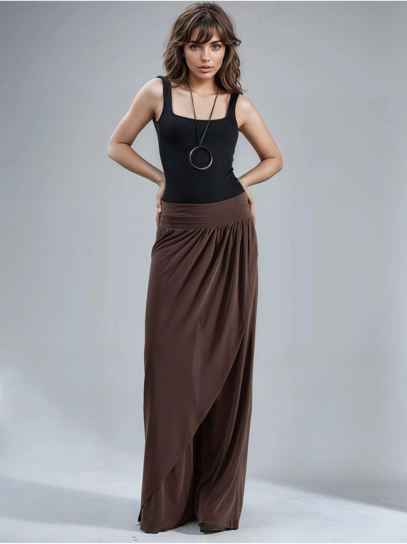 Pantalones salwar de pierna ancha busem Marrón claro - Kiabi