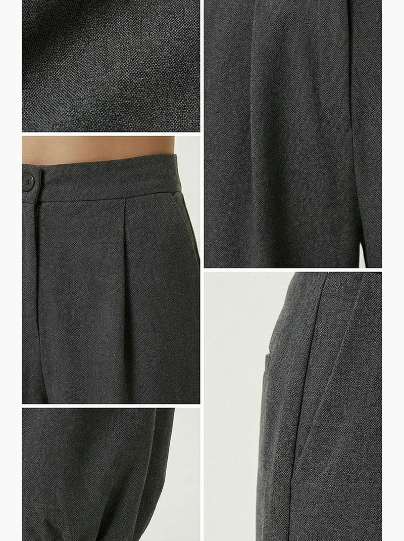 Pantalones salwar plisados de cintura alta istanbul Gris - Kiabi