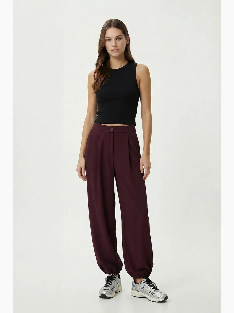 Pantalones salwar plisados de cintura alta istanbul Malva - Kiabi