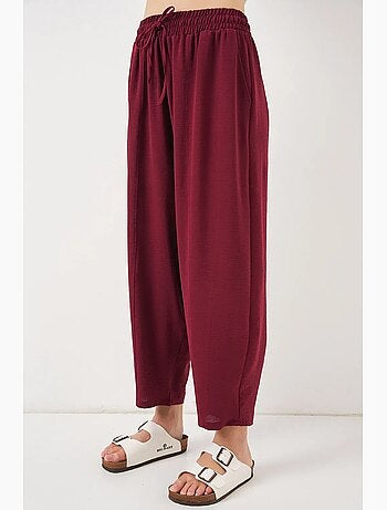 Pantalones salwar texturizados hasta el tobillo con cintura con cordón bdart