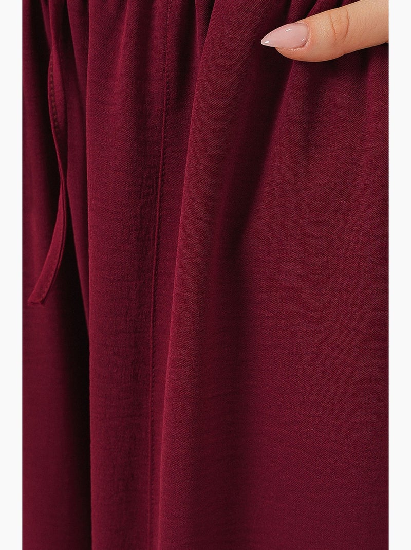 Pantalones salwar texturizados hasta el tobillo con cintura con cordón bdart Rojo burdeos - Kiabi