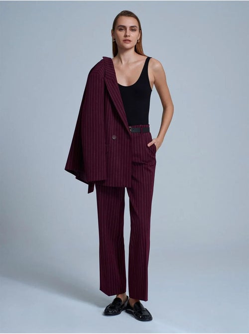 Pantalones sastre de mujer a rayas de pernera recta dilvin - Kiabi Pantalones sastre de mujer a rayas de pernera recta dilvin - Kiabi