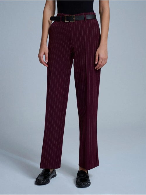 Pantalones sastre de mujer a rayas de pernera recta dilvin - Kiabi Pantalones sastre de mujer a rayas de pernera recta dilvin - Kiabi