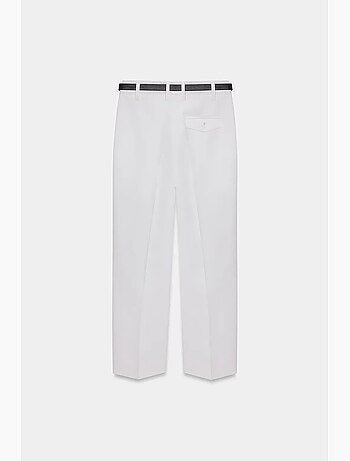 Pantalones sastre plisados de pierna recta para mujer dilvin