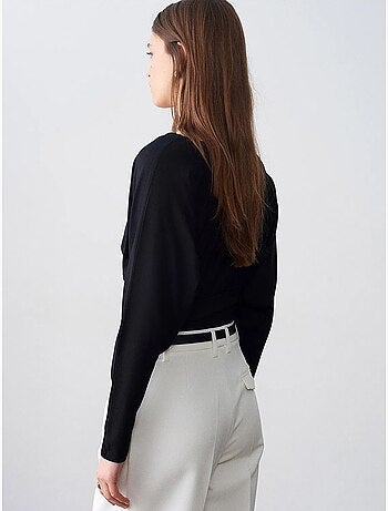 Pantalones sastre plisados de pierna recta para mujer dilvin