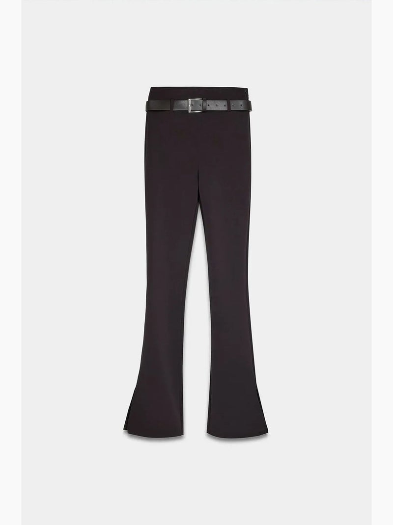 Pantalones skinny acampanados con cinturón dilvin Marrón chocolate - Kiabi