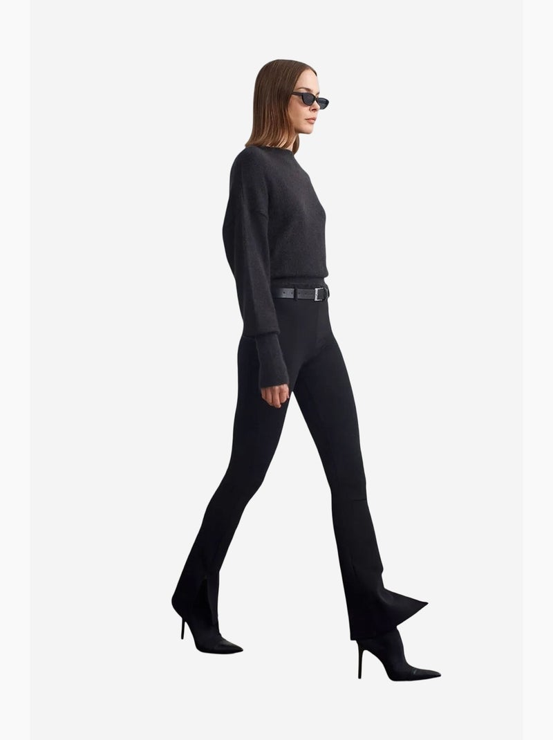 Pantalones skinny acampanados con cinturón dilvin Negro - Kiabi