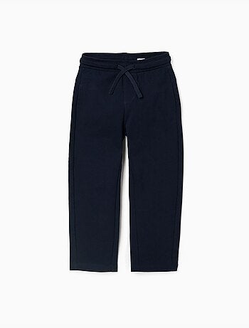 Pantalones slim de piqué de algodón con cordón