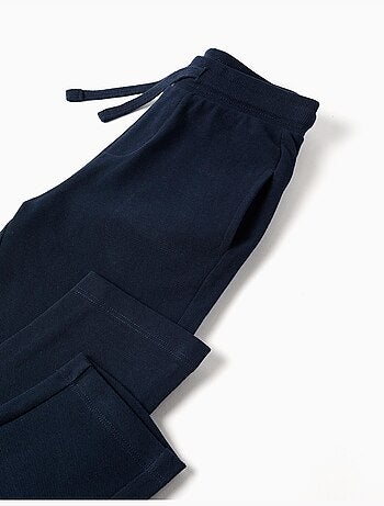 Pantalones slim de piqué de algodón con cordón