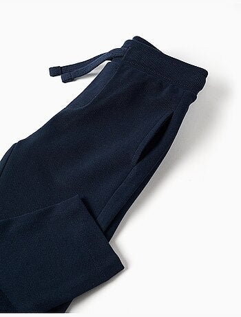 Pantalones slim de piqué de algodón con cordón