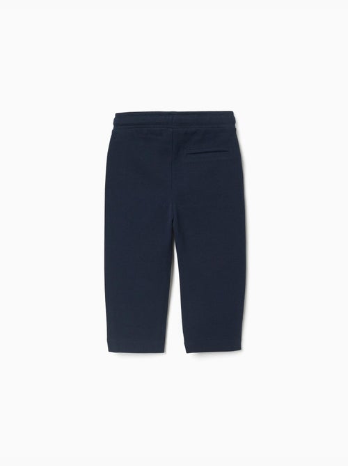 Pantalones slim de piqué de algodón con cordón - Kiabi