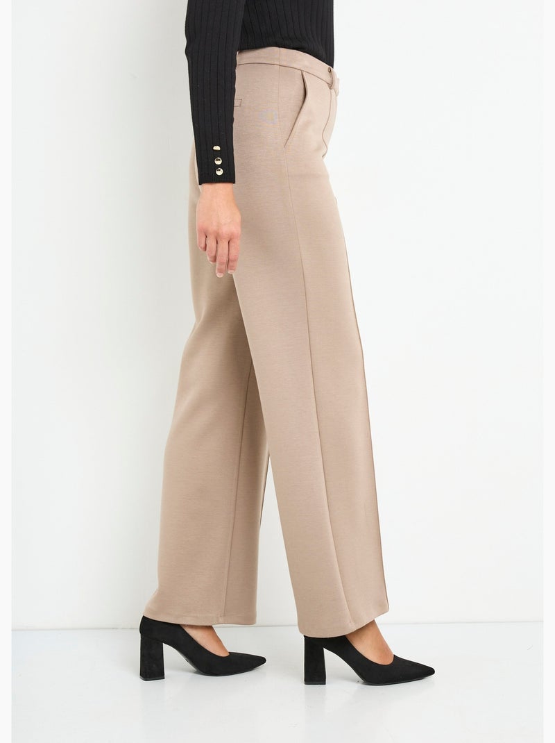 Pantalones urbanos estructurados en punto liso Milano - Afibel Beige - Kiabi