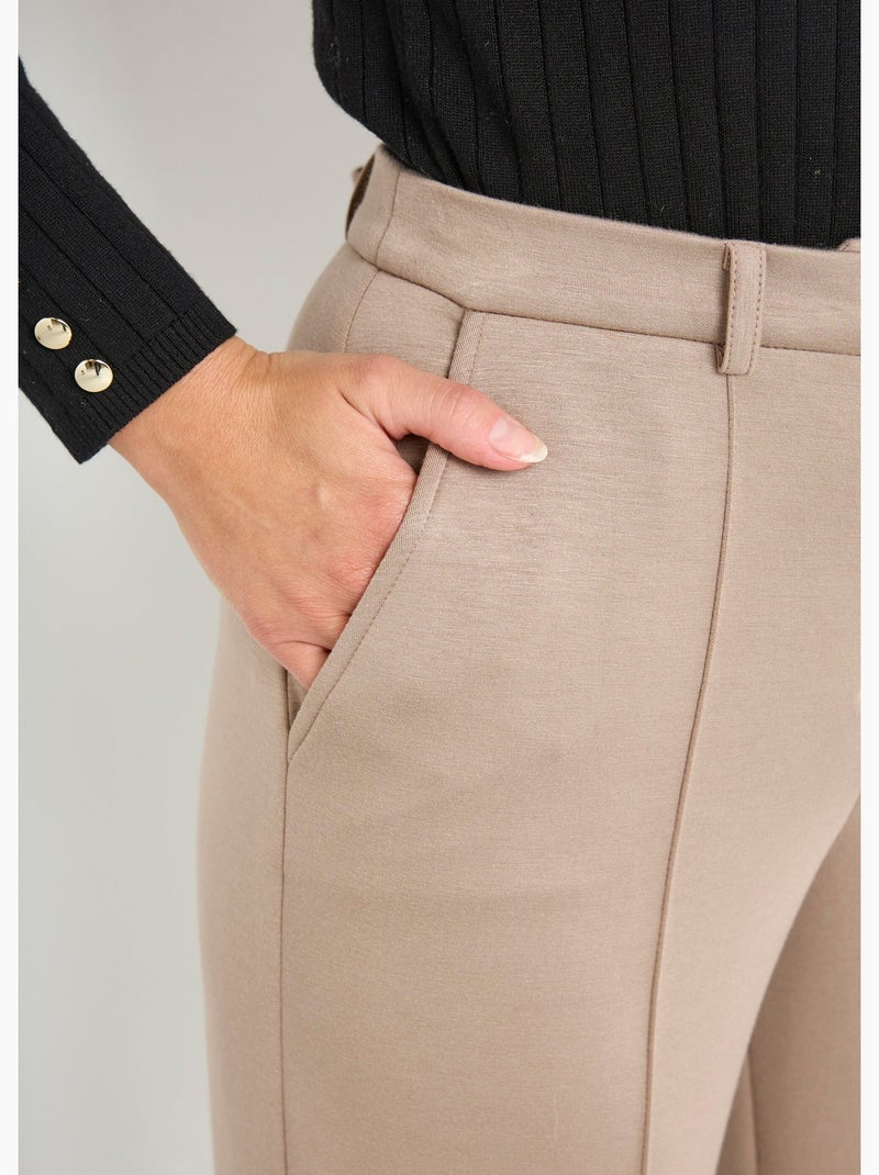 Pantalones urbanos estructurados en punto liso Milano - Afibel Beige - Kiabi