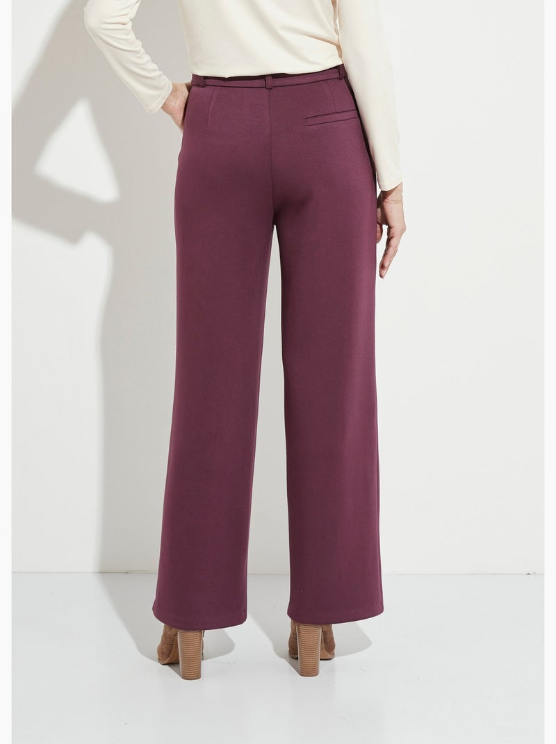 Pantalones urbanos estructurados en punto liso Milano - Afibel Ciruela - Kiabi