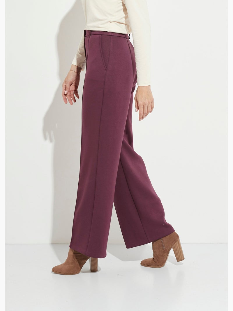Pantalones urbanos estructurados en punto liso Milano - Afibel Ciruela - Kiabi