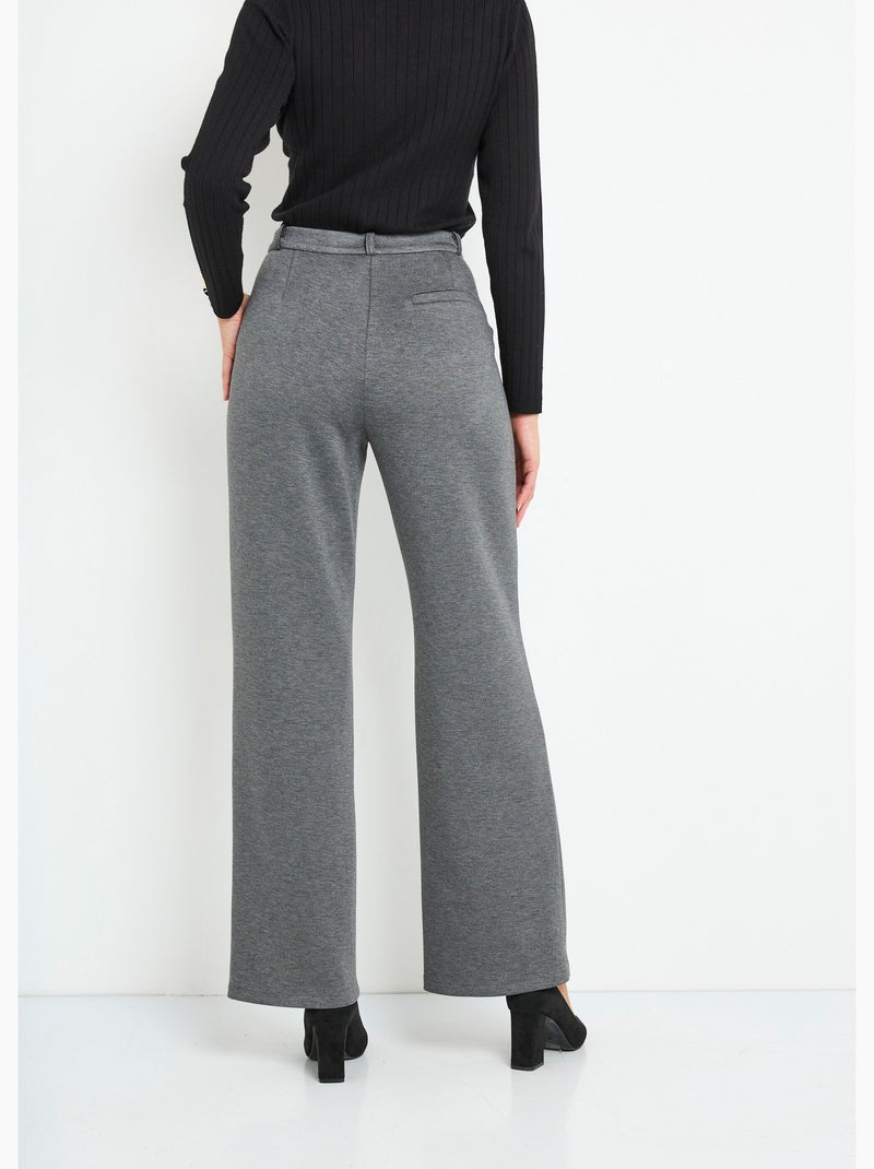 Pantalones urbanos estructurados en punto liso Milano - Afibel Gris antracita - Kiabi