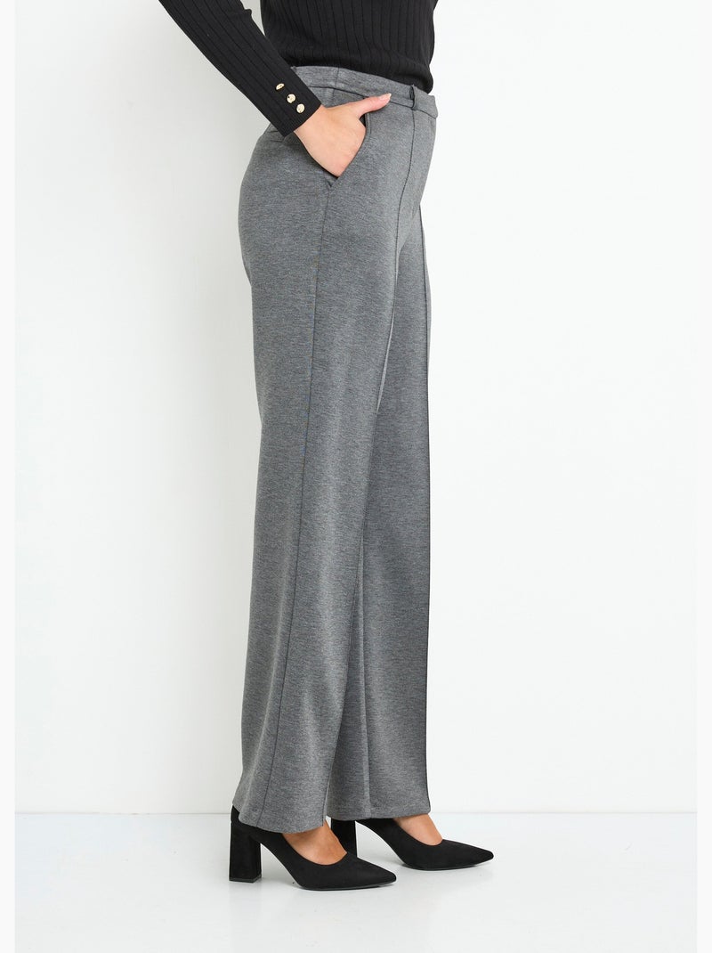Pantalones urbanos estructurados en punto liso Milano - Afibel Gris antracita - Kiabi