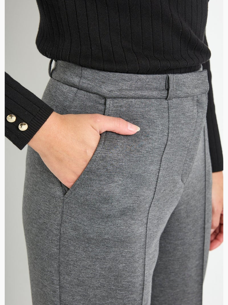 Pantalones urbanos estructurados en punto liso Milano - Afibel Gris antracita - Kiabi