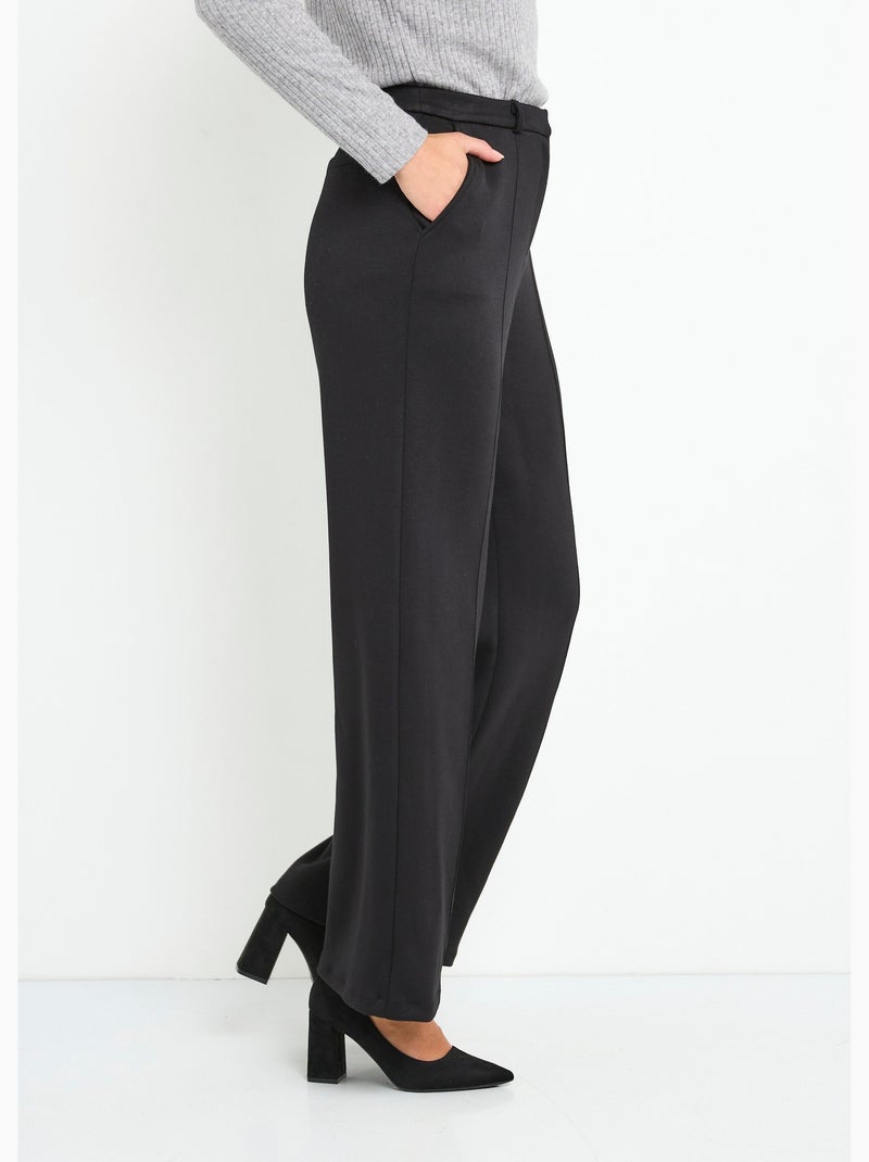 Pantalones urbanos estructurados en punto liso Milano - Afibel Negro - Kiabi