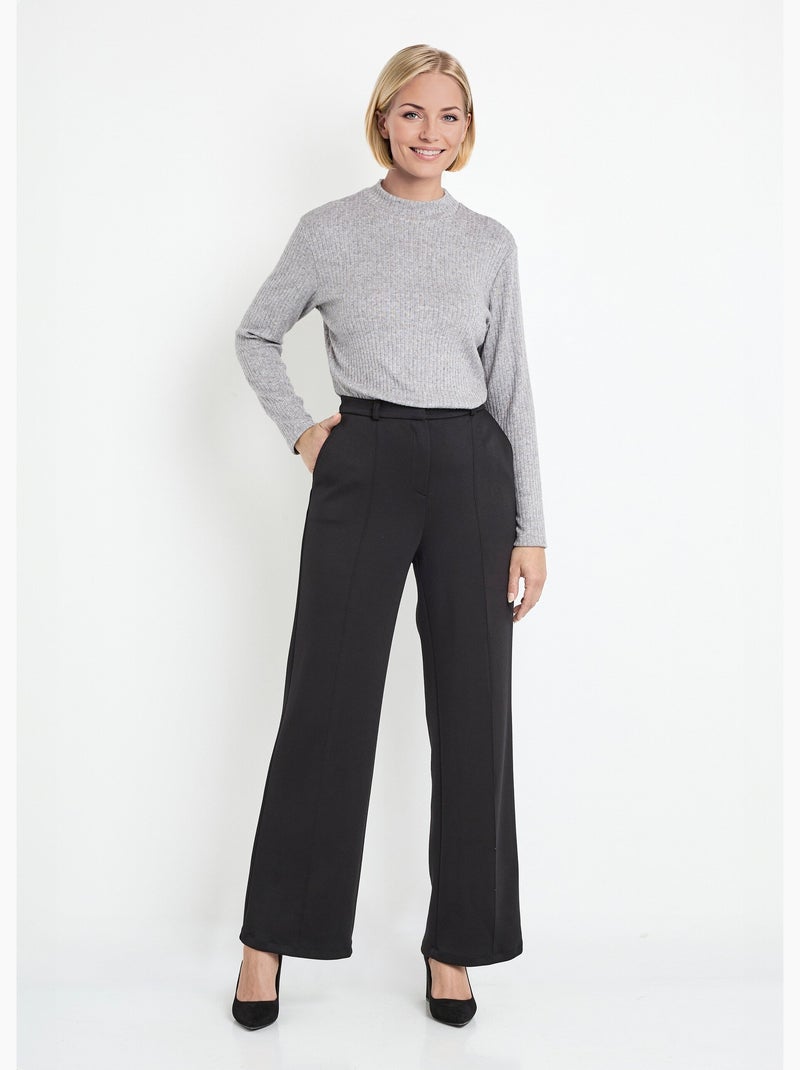Pantalones urbanos estructurados en punto liso Milano - Afibel Negro - Kiabi