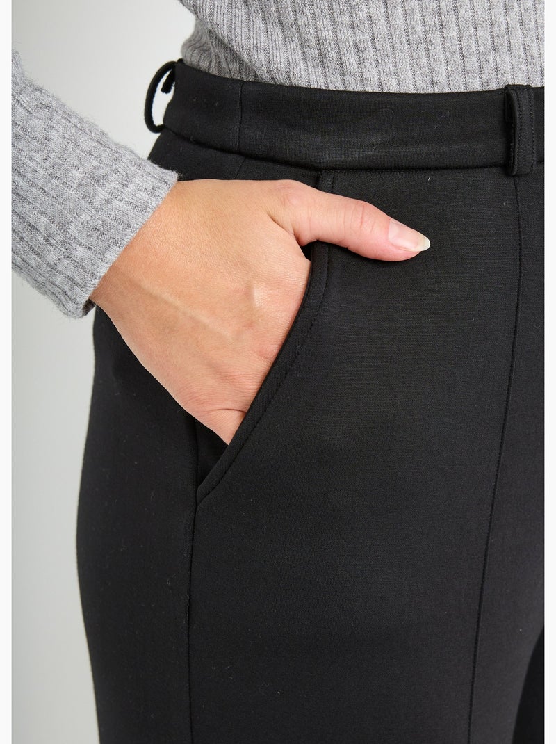 Pantalones urbanos estructurados en punto liso Milano - Afibel Negro - Kiabi